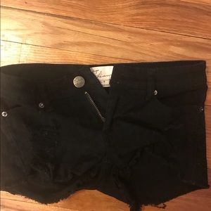 Black vintage Havana premium denim shorts